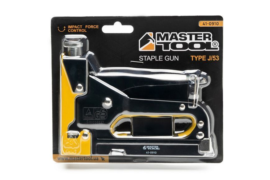 Степлер пружинний MASTERTOOL скоба R53 4&ndash;14 мм, плавне регулювання сили удару, металевий корпус 41-0910 27012 фото