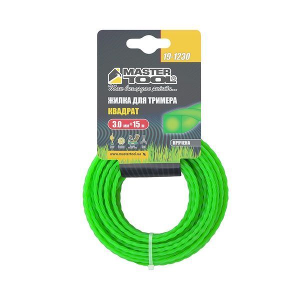 Жилка для тримера MASTERTOOL TWISTED SQUARE 3.0 мм &times; 15 м 19-1230 28170 фото