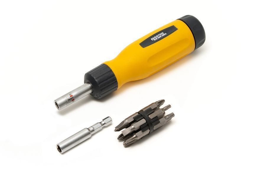 Викрутка MASTERTOOL з реверсом 12-в-1 PH1-2-3/PZ1-2-3/SL4-5-6/T15-20-25 25 мм магнітний тримач 40-0518 25329 фото