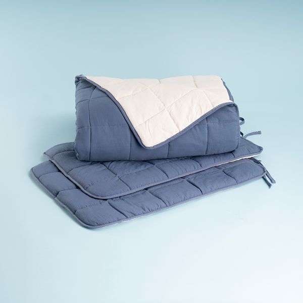 Комплект ковдра 220x240 см + 2 подушки + 2 наволочки Othello Egeo Life Denim 63489 фото