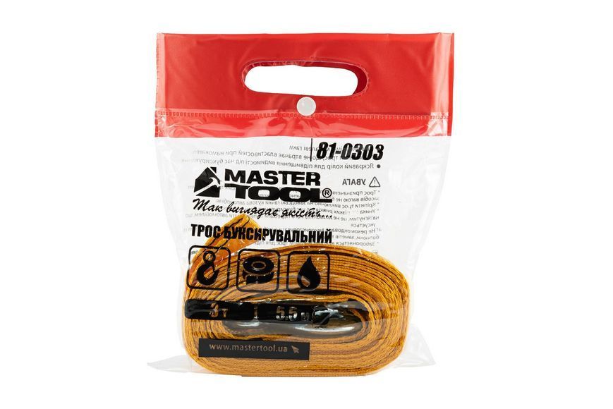 Трос буксирувальний MASTERTOOL 3 т 5.5 м 50 мм поліестер 81-0303 30345 фото