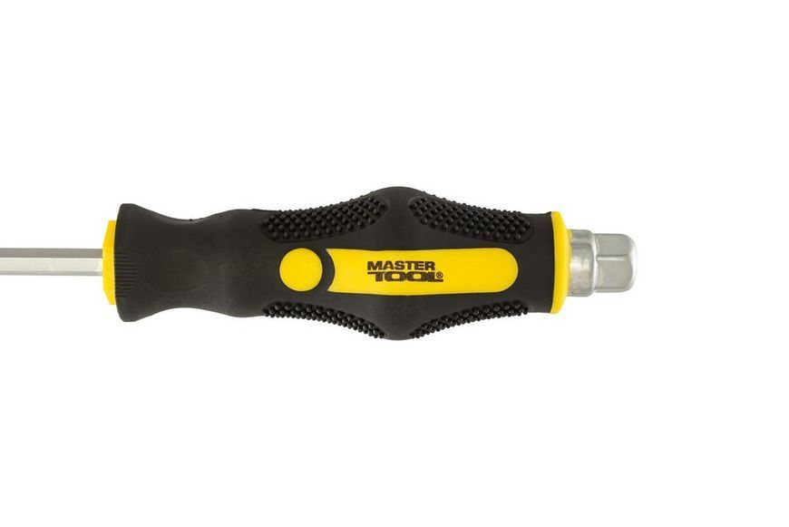 Викрутка ударна шліцева магнітна MASTERTOOL EXTERNAL HEX SL6х125 мм ручка з TPR покриттям 49-6612 31722 фото