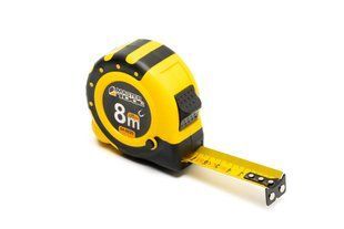 Рулетка MASTERTOOL 8 м&times;25 мм з магнітами 2 фіксатори кнопка STOP покриття TPR нейлонове покриття 64-8025 25089 фото