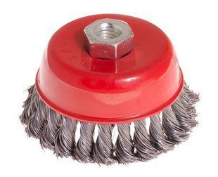 Щітка торцева MASTERTOOL з плетеного дроту &Oslash; 100 мм М14 19-7010 25807 фото