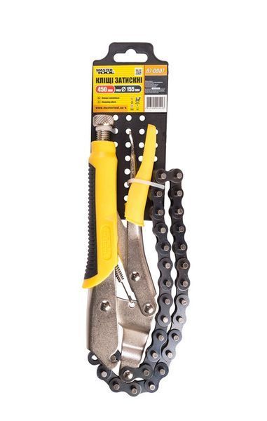 Кліщі затискні ланцюгові MASTERTOOL 450 мм &Oslash; 155 мм 07-0907 27946 фото
