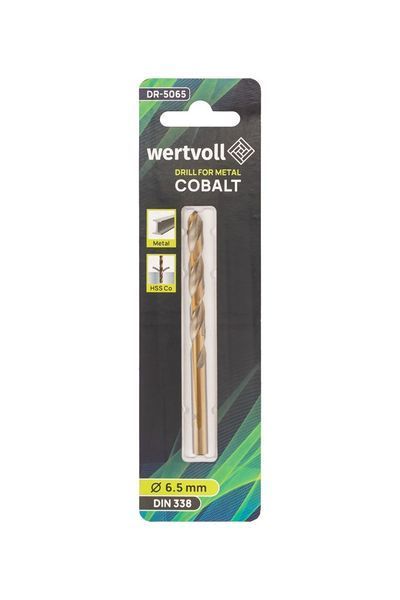 Свердло для металу WERTVOLL COBALT HSS 6.5х101 мм DIN 338 DR-5065 31589 фото
