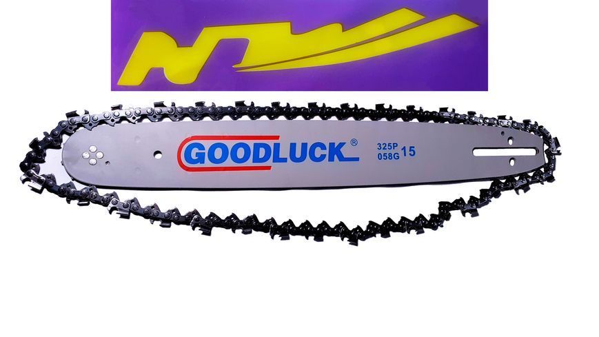 Шина та ланцюг. Комплект Goodluck - NZ на 40 розмір, 64 ланки, 32 ріжучих зуба NZ1664 фото