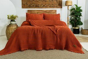 Вафельне покривало Saheser Norah Copper 240x260см +2 наволочки 50x70см 70394 фото