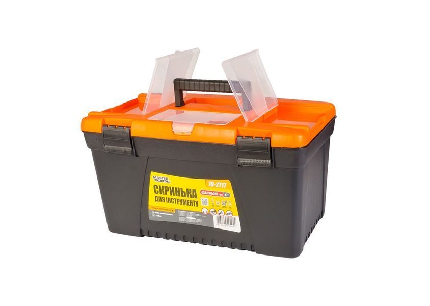 Скриня для інструментів MASTERTOOL з пластиковими замками органайзери 17" 432х248х240 мм 79-2717 26199 фото