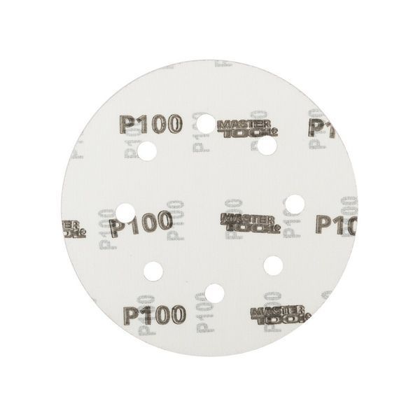 Круг шліфувальний на липучці MASTERTOOL 180 мм/8 отв P100 набір 5 шт 08-1810-H 30169 фото