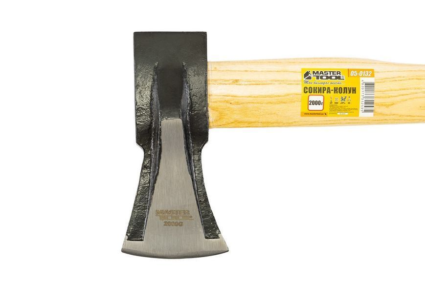 Сокира-колун MASTERTOOL 2000 г HRC 50 рукоятка з дерева з полімерним захистом 900 мм 05-0132 24117 фото