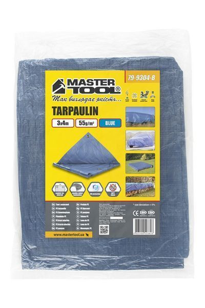 Тент універсальний MASTERTOOL TARPAULIN 3 &times; 4 м Blue 79-9304-В 23698 фото