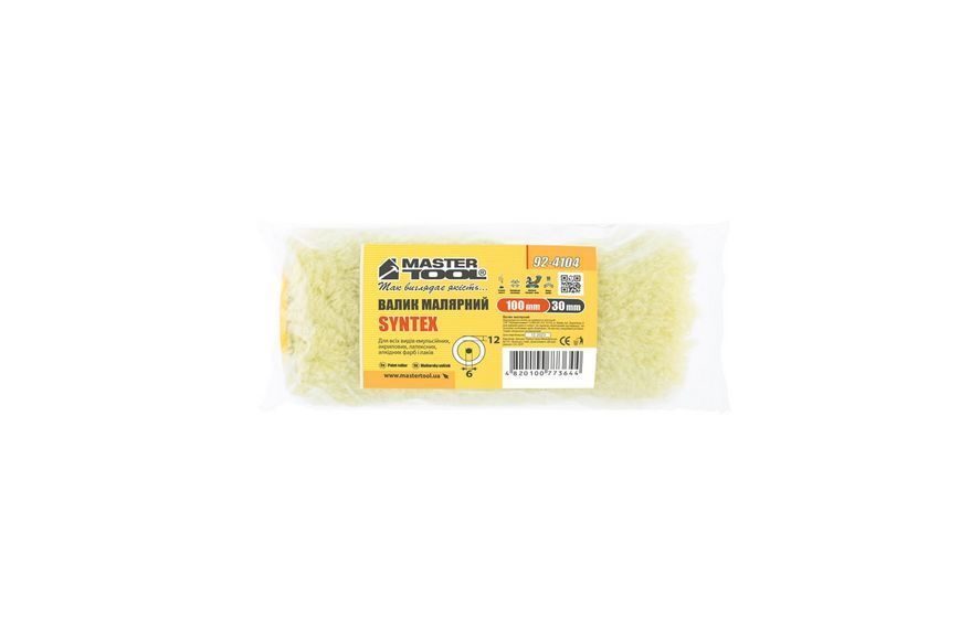 Валик малярський MASTERTOOL Syntex 100 x 30 x 12 мм, &Oslash; 6 мм 92-4104 26504 фото