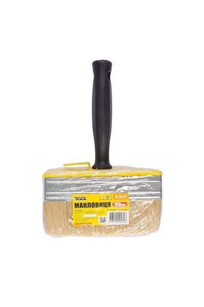 Макловиця MASTERTOOL 150х50х45 мм натуральна щетина з пластиковою ручкою 91-9615 27311 фото
