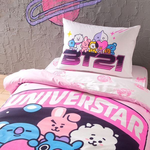 Підлітковий комплект Disney TAC Brawl Stars BT 21 Universtar Ранфорс / простирадло на резинці 34058 фото