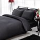 Двоспальний King Size комплект TAC Premium Basic Black Сатин-Stripe 32786 фото 1
