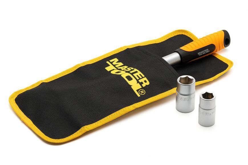 Ключ балонний MASTERTOOL L-Type телескопічний 1/2" головки 17&times;19/21&times;23 мм CrV 380&ndash;530 мм у чохлі 78-0100 34169 фото