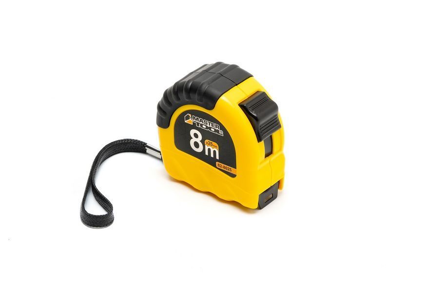 Рулетка MASTERTOOL "Shiftlock" 8 м&times;25 мм фіксатор полотна нейлонове покриття 62-8025 24361 фото
