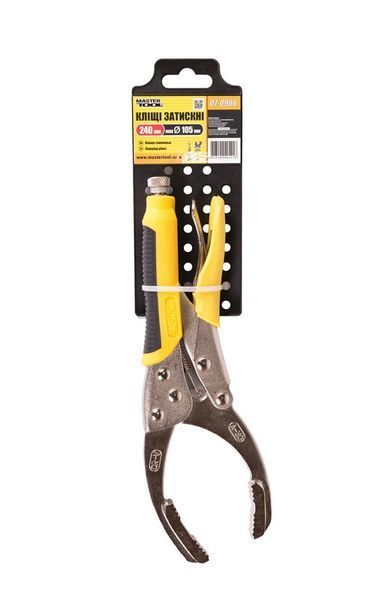 Кліщі затискні для масляного фільтра MASTERTOOL 240 мм &Oslash;50-105 мм 07-0906 27899 фото