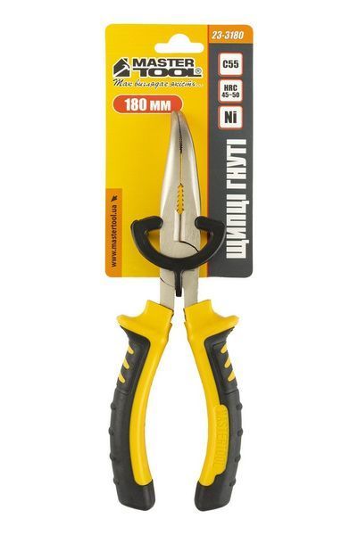 Щипці вигнуті MASTERTOOL 180 мм С55/HRC 45~50 23-3180 29552 фото