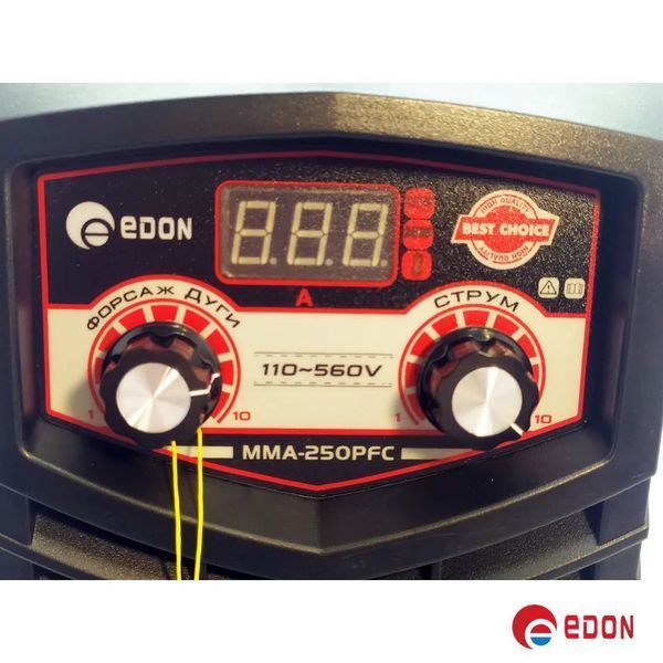 Інверторний зварювальний апарат EDON MMA-250PFC (220V/380V, 110-560В) 286 фото