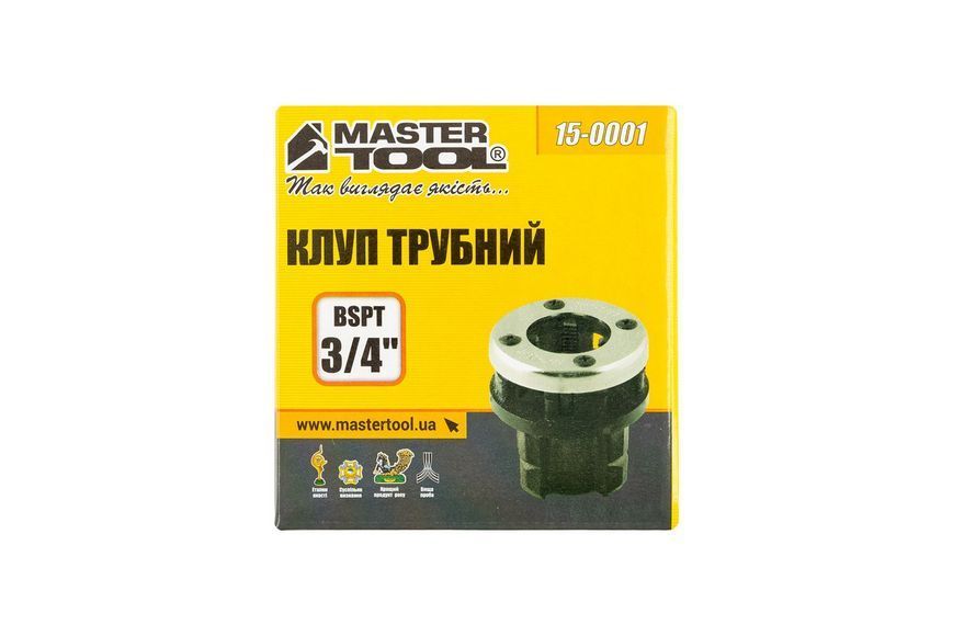Клуп трубний для нарізання різьби MASTERTOOL BSPT 3/4" 15-0001 25038 фото