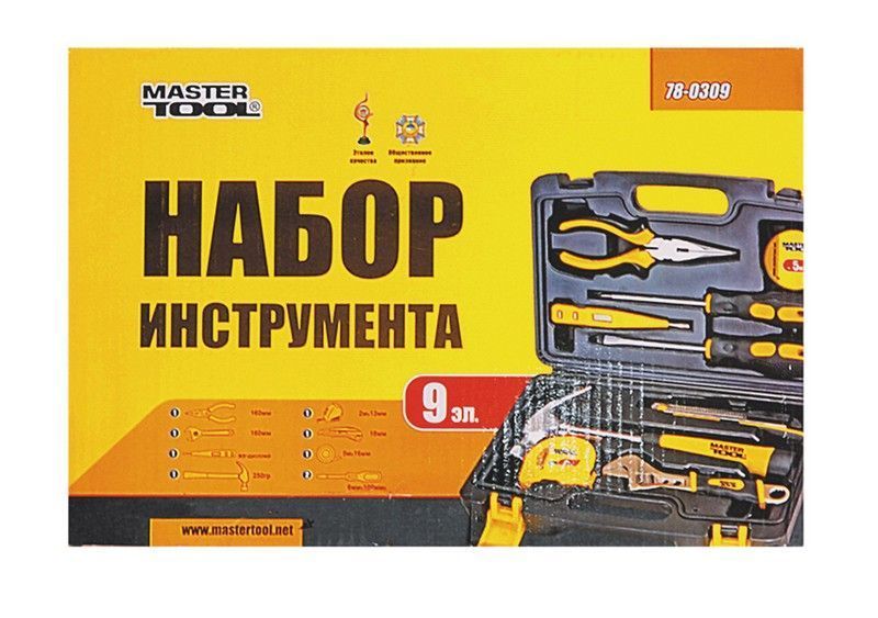 Набір інструментів MASTERTOOL "Господар" 9 елементів 78-0309 27080 фото