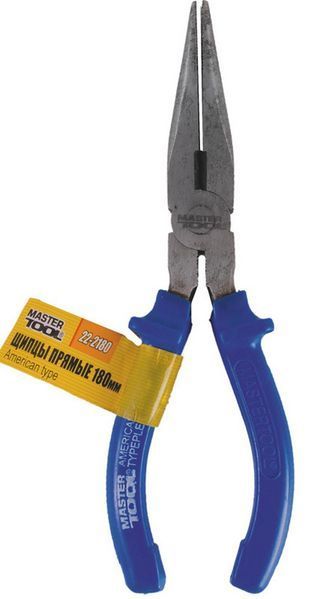 Щипці прямі MASTERTOOL American type 180 мм C45/HRC 44~48 22-2180 26412 фото