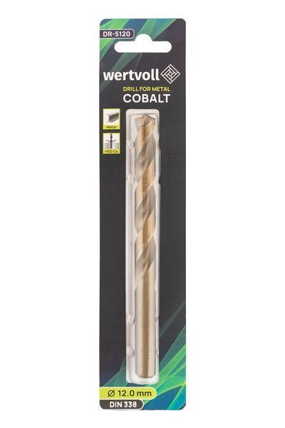 Свердло для металу WERTVOLL COBALT HSS 12.0х151 мм DIN 338 DR-5120 31591 фото