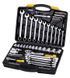 Набор ключей и насадок торцевых MASTERTOOL PROFI CrV 1/4"-1/2" трещотка 72Т 77 шт кейс 78-5077 26089 фото 1