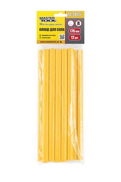 Олівці для скла MASTERTOOL 176 мм, R, набір 12 шт 14-1815 30227 фото